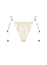Lani string bikini bottoms with drawstrings - Ivory