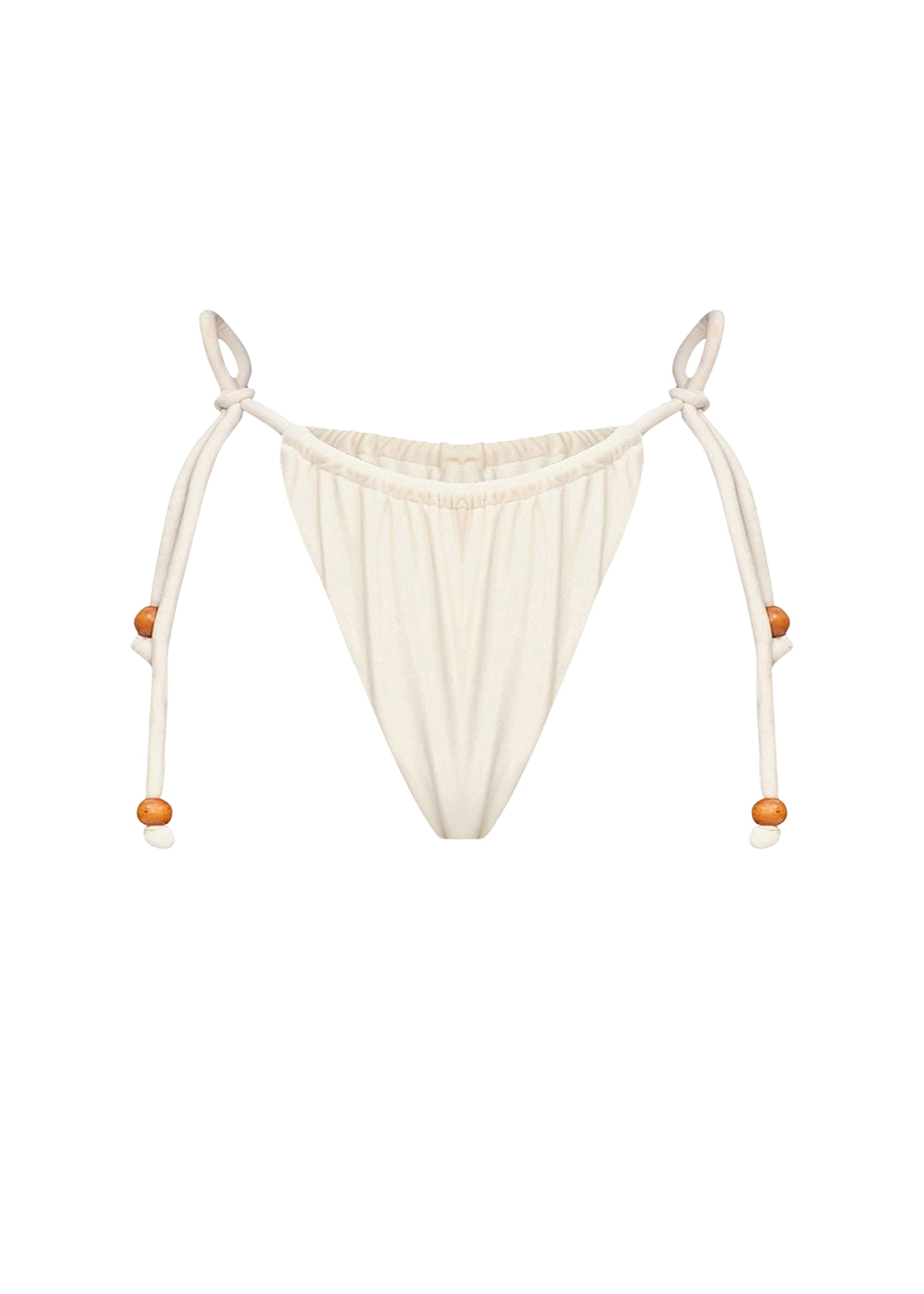 Lani string bikini bottoms with drawstrings - Ivory