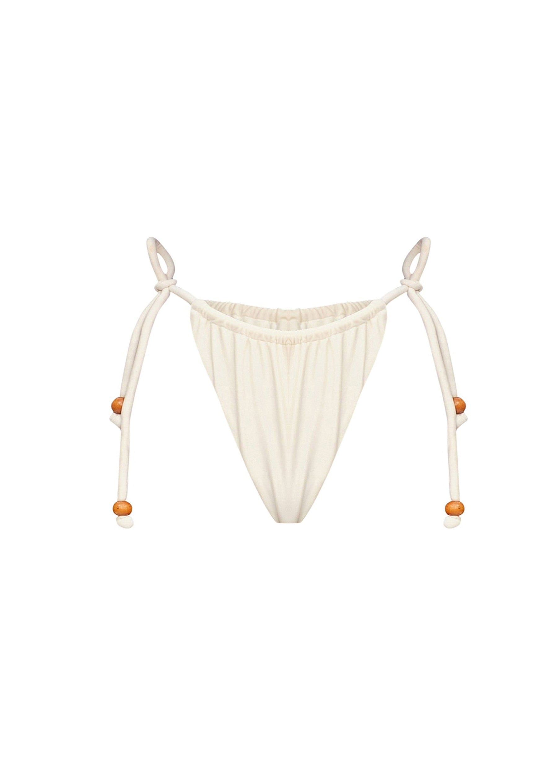 Lani string bikini bottoms with drawstrings - Ivory