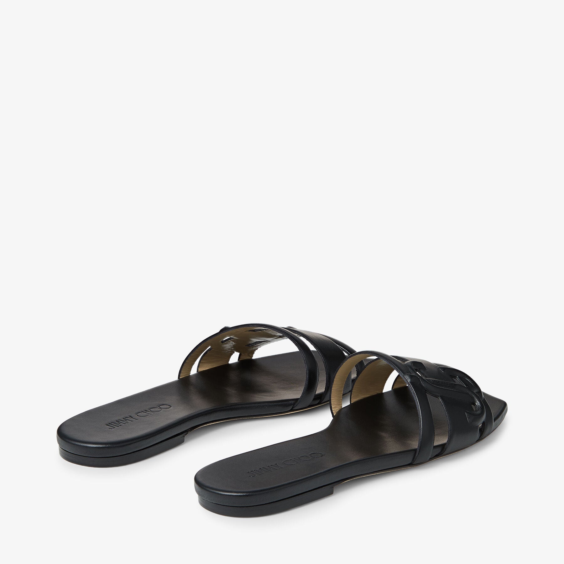 Sandales plates Laran en cuir - Black Intense