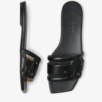 Sandales plates Laran en cuir - Black Intense