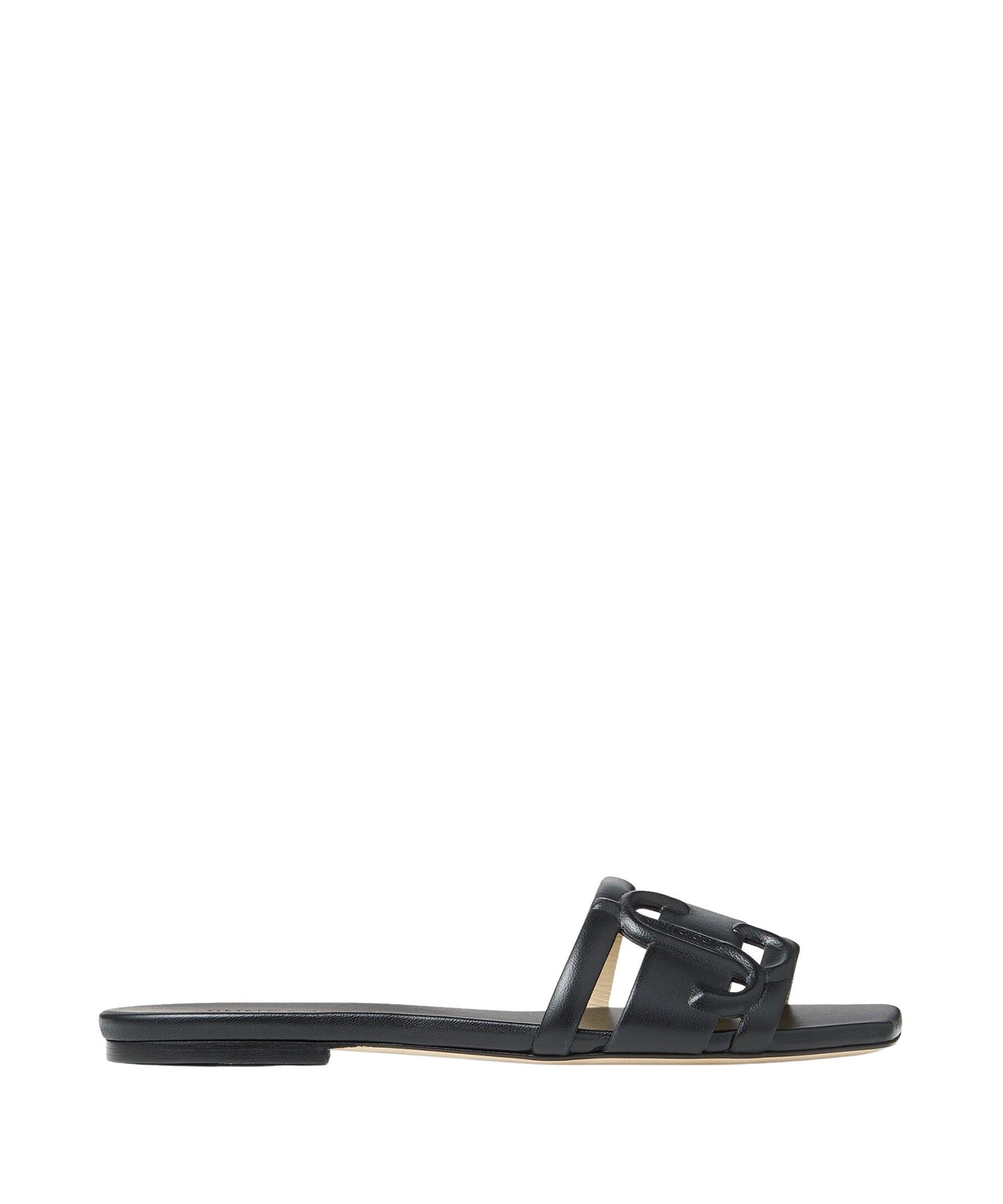 Sandales plates Laran en cuir - Black Intense