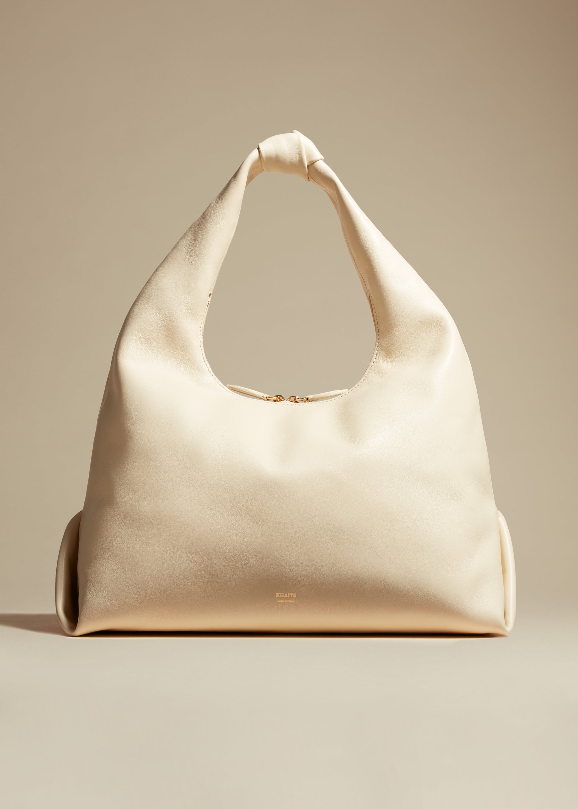 Large Beatrice hobo in leather - Cream