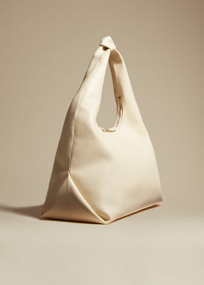 Large Beatrice hobo in leather - Cream