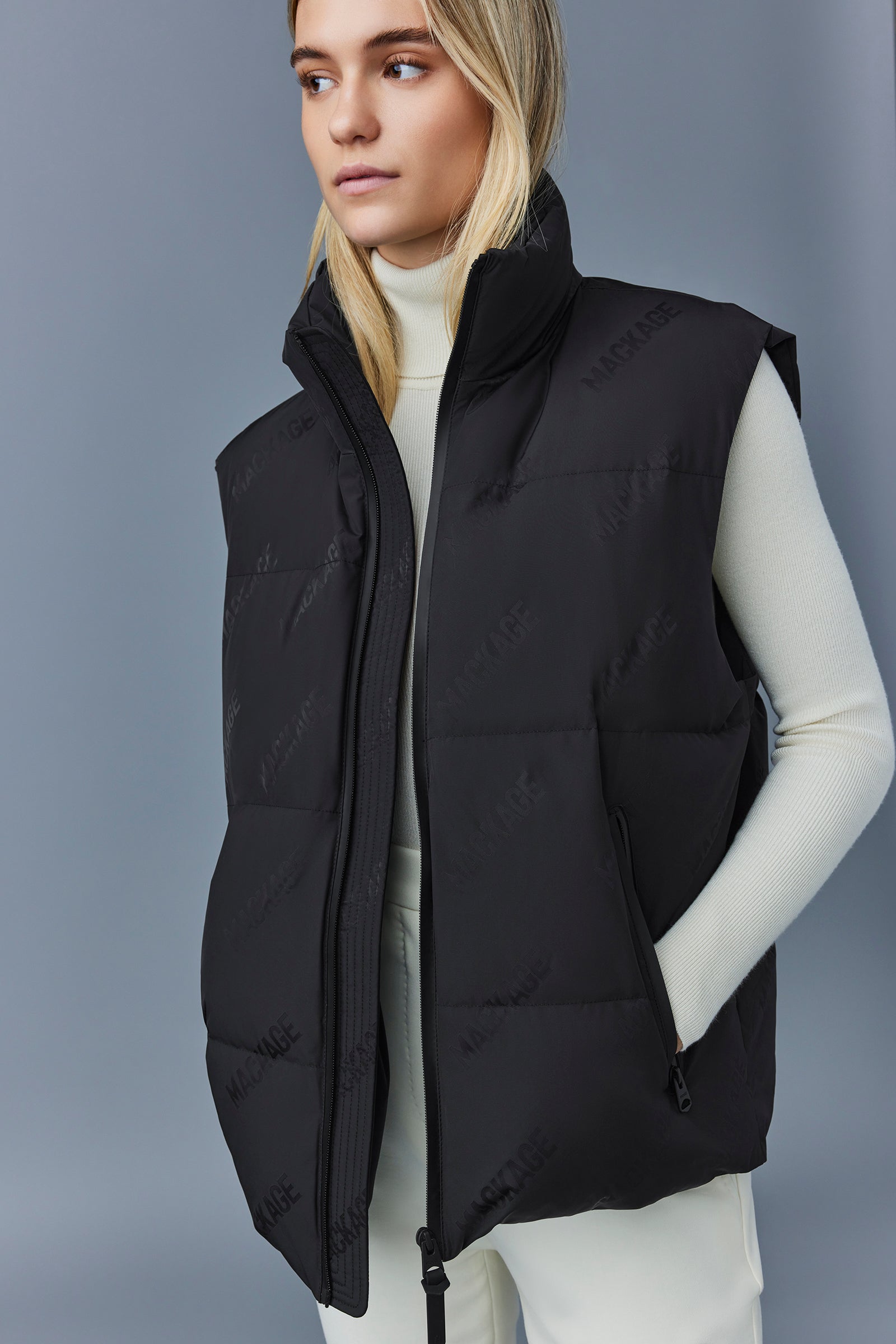 Doudoune courte Larry sans manches - Black