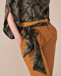 Blouse Laszlo à manches fluides à pétales - Lichen Gréen