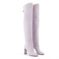 40qty DÉJÀ VU 490€ / Cuissardes Marylin 90 en cuir suédé - Lavender