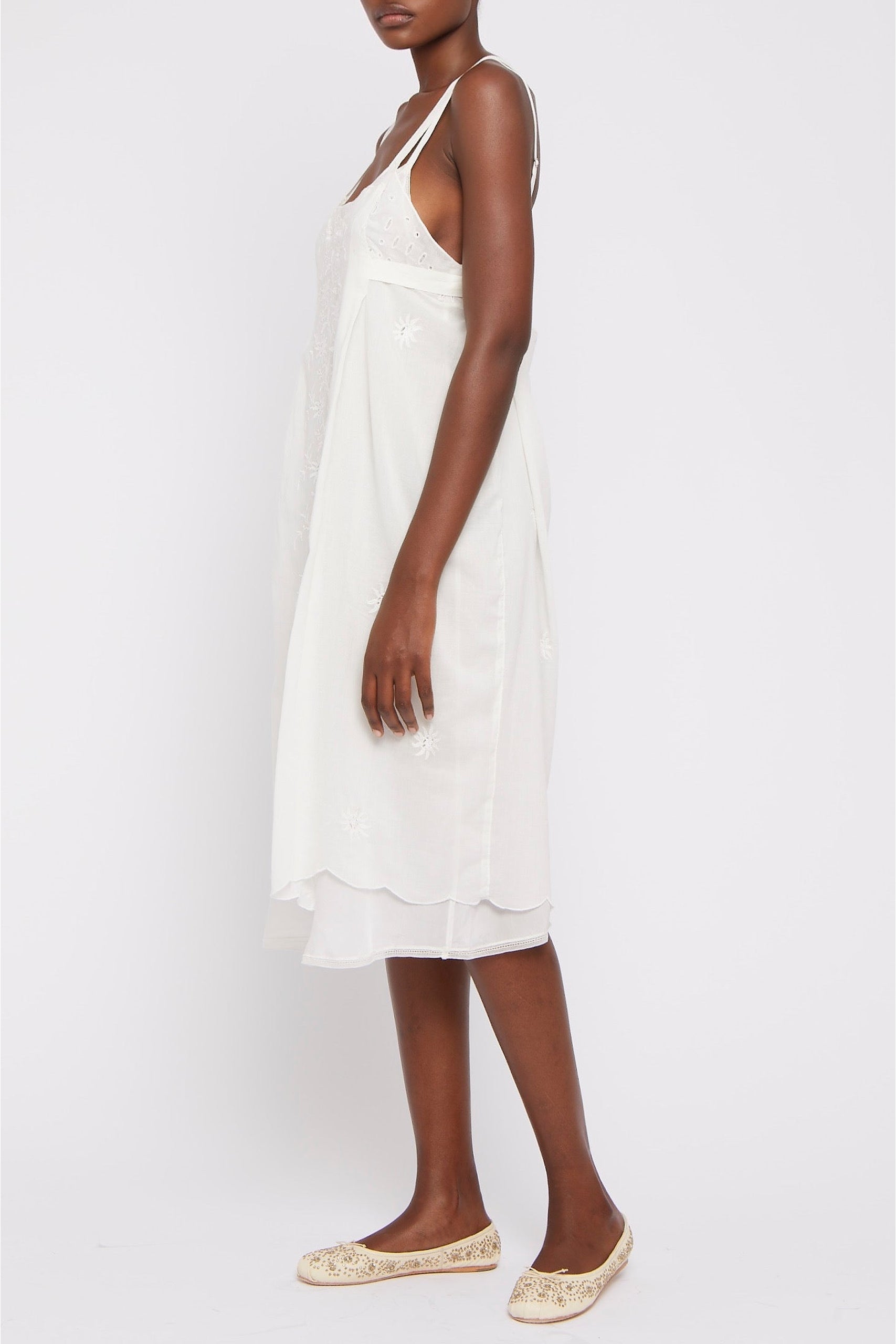 Robe Lavender à bretelles - White