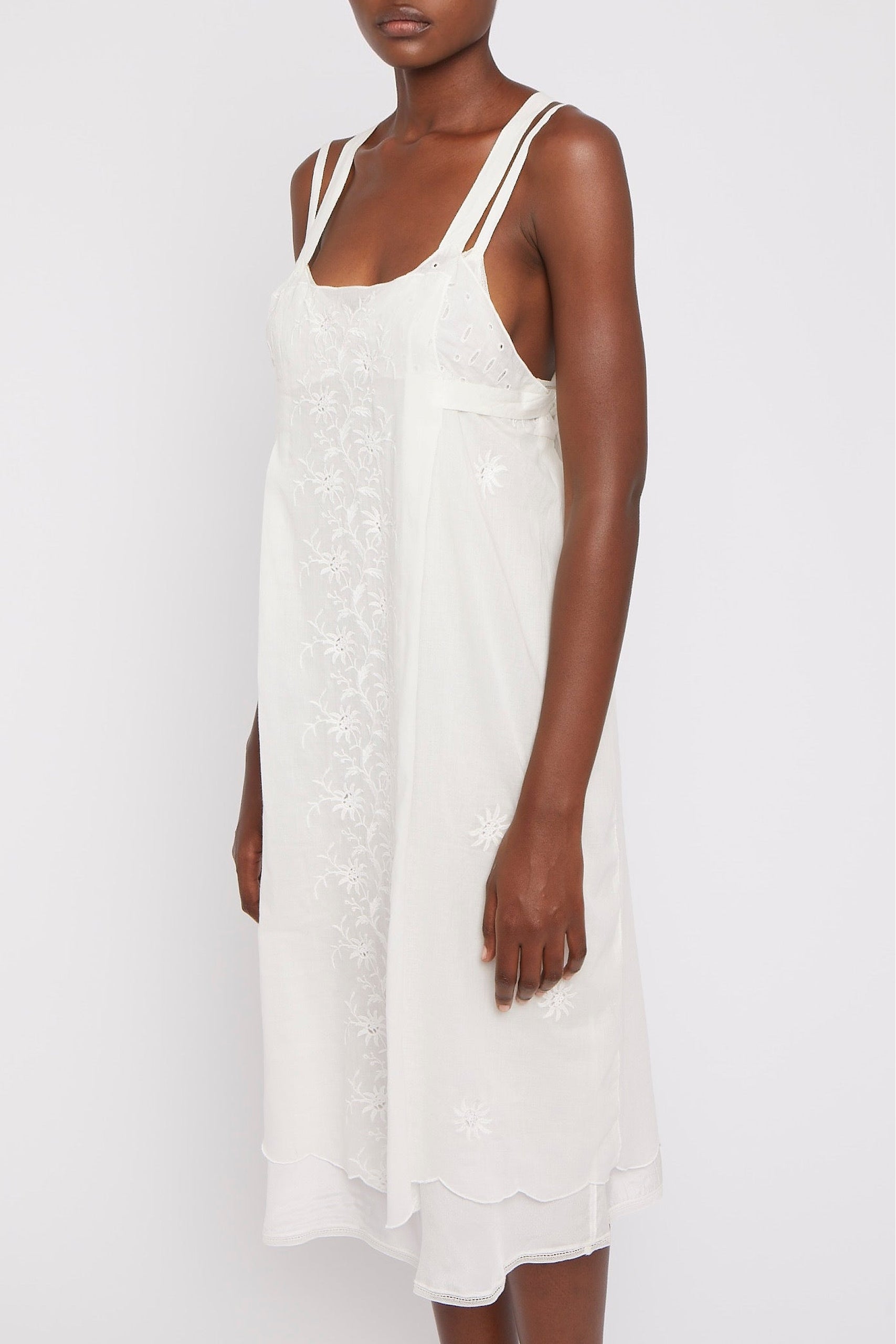 Robe Lavender à bretelles - White