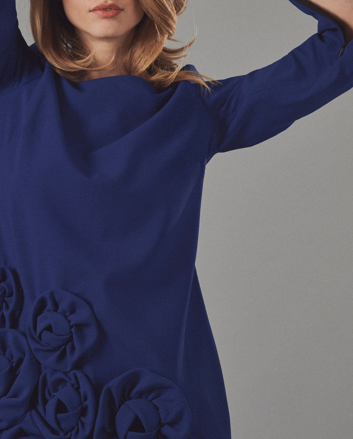 Robe Lavonna avec fleurs tricotées - Black