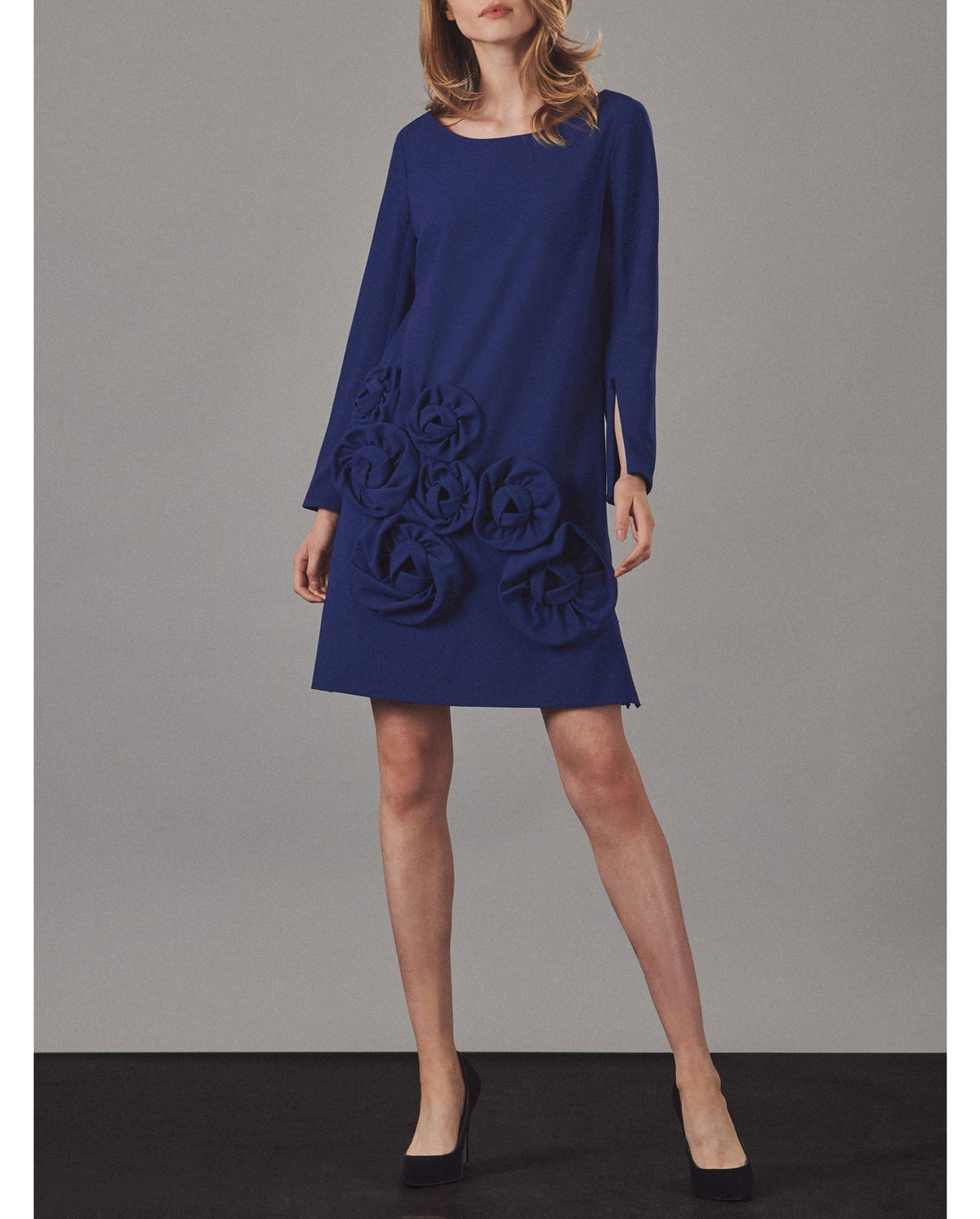Robe Lavonna avec fleurs tricotées - Black