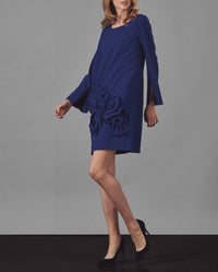 Robe Lavonna avec fleurs tricotées - Ultrablue