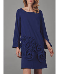 Robe Lavonna avec fleurs tricotées - Black