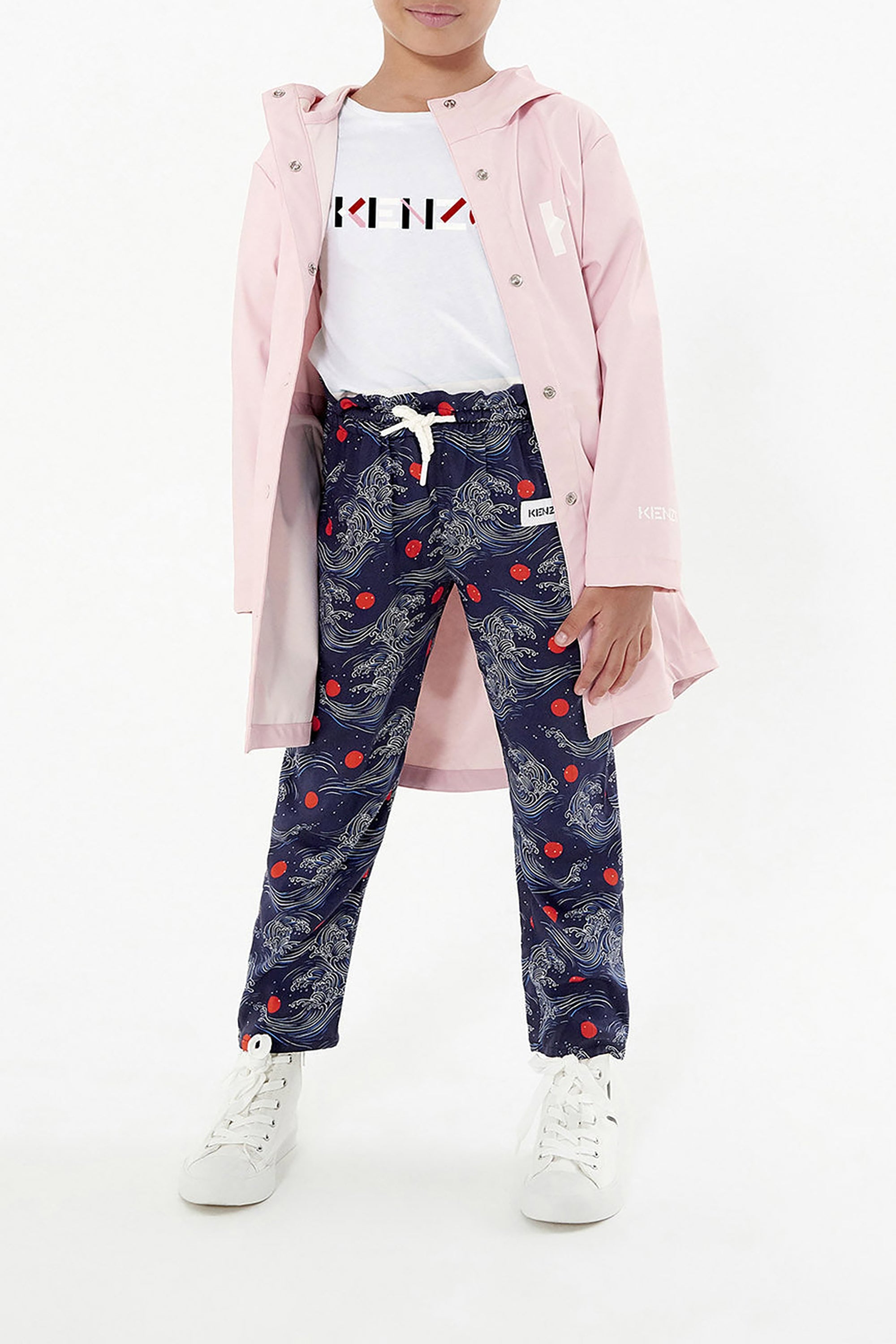 Pantalon ceinturé à motifs - Navy Blue