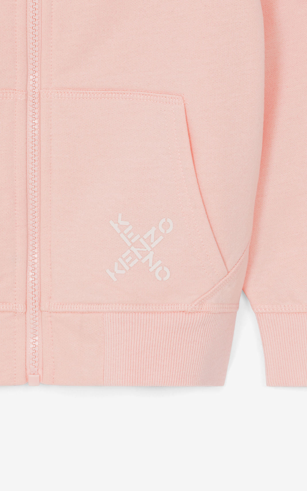 Sweatshirt zippé Kenzo Sport "Big X" - Pastel Pink