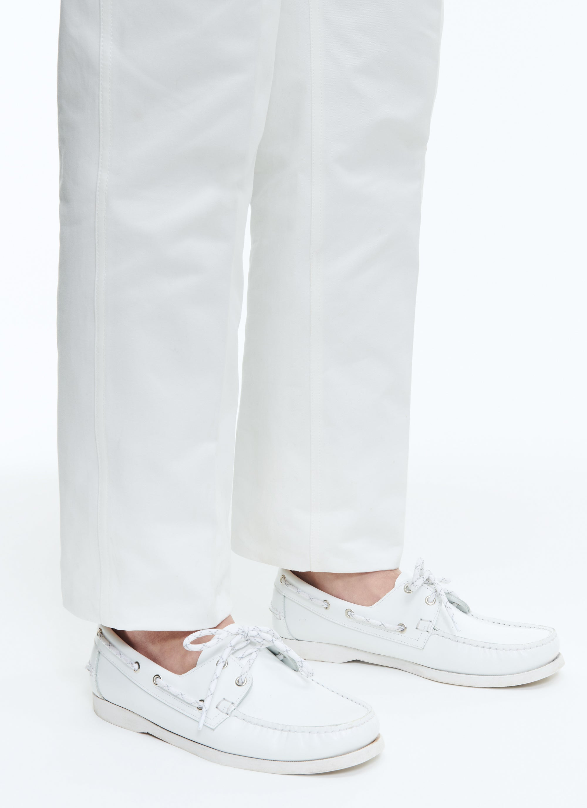 Leather boat loafers - White