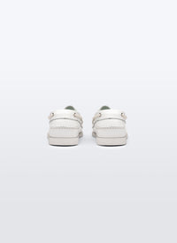 Leather boat loafers - White