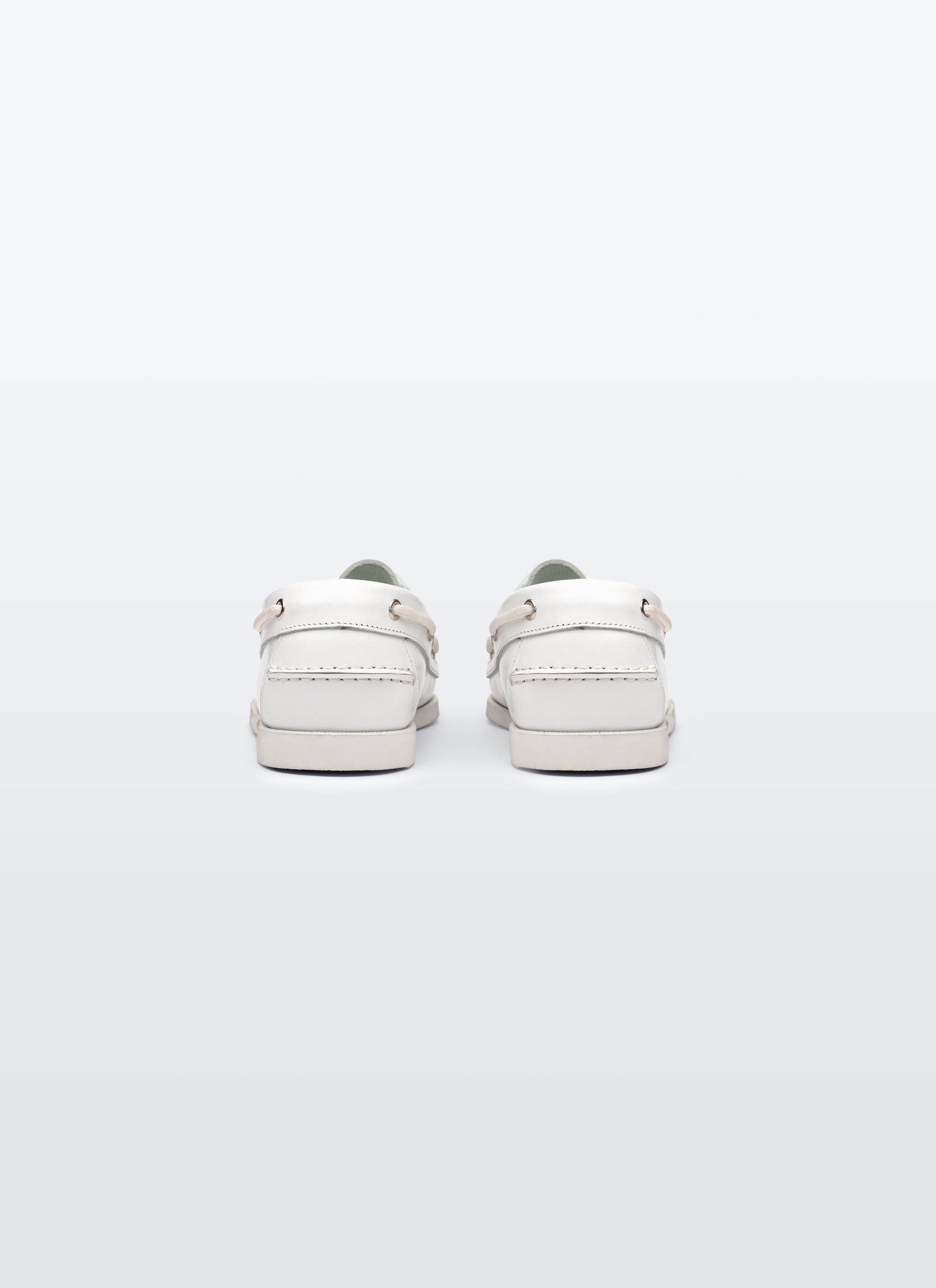 Leather boat loafers - White