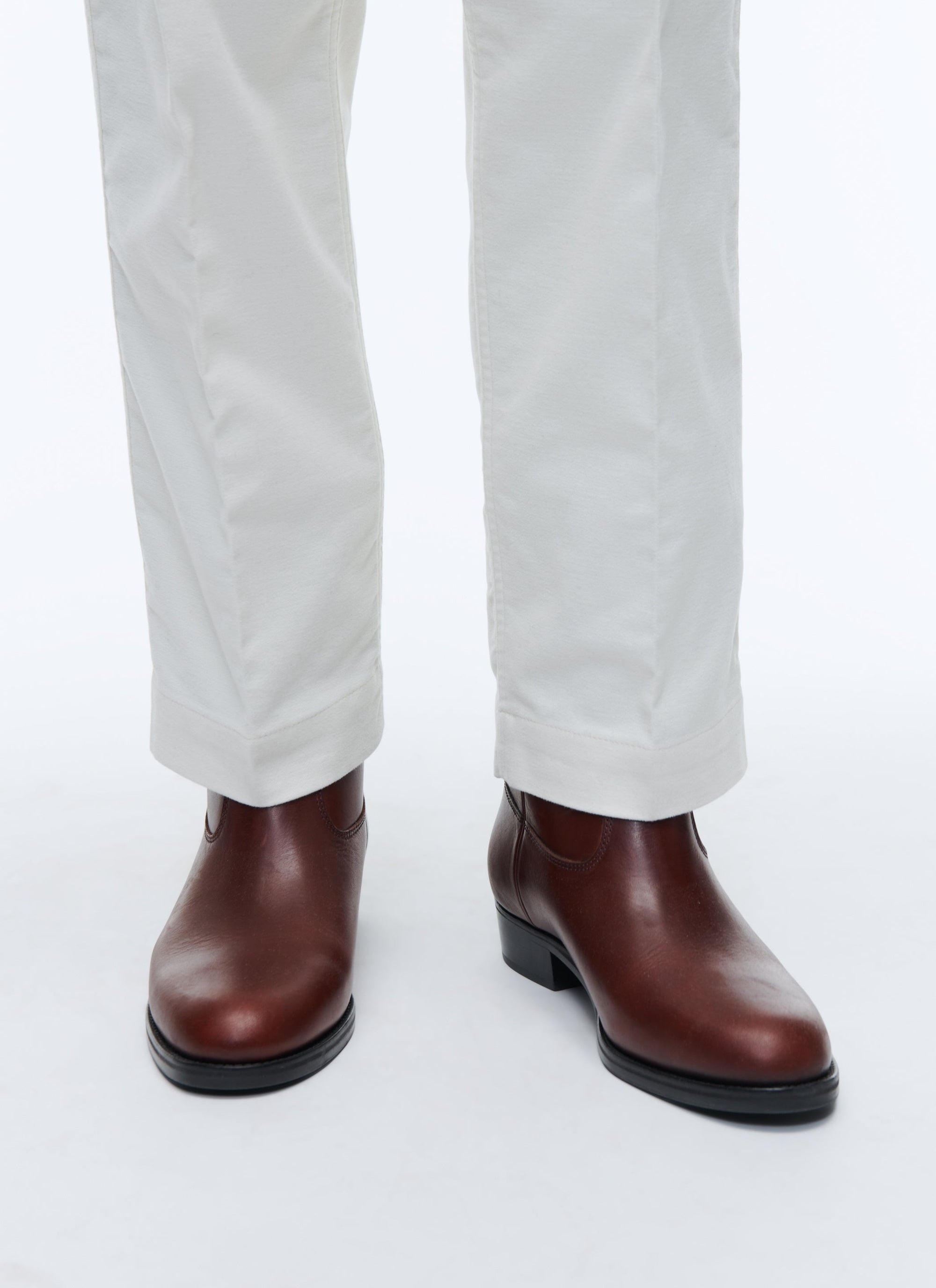 Camargue style split leather boots - Bordeaux