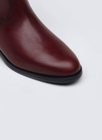 Camargue style split leather boots - Bordeaux