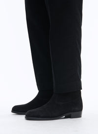 Camargue-style leather boots - Black
