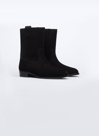 Camargue-style leather boots - Black