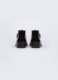 Buckle leather boots - Black
