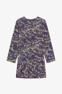 Round-neck Cheetah dress - Deep Violet