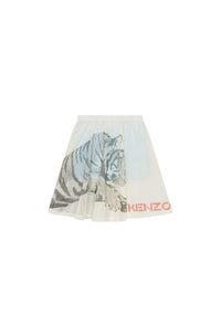 Jupe midi à taille élastiquée - Off White