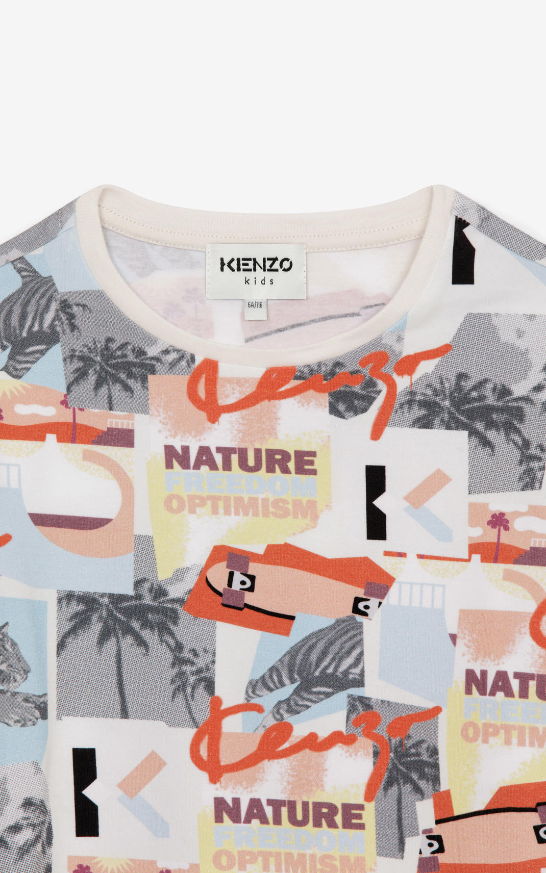 T-shirt à col rond multi-icons - Off White