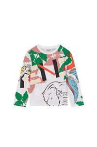 Top à manches longues multi-icons - White