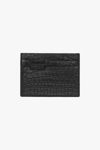Porte-cartes à motif en cuir exotique - Noir