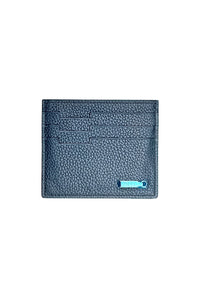 Porte-cartes grainé en cuir - Noir