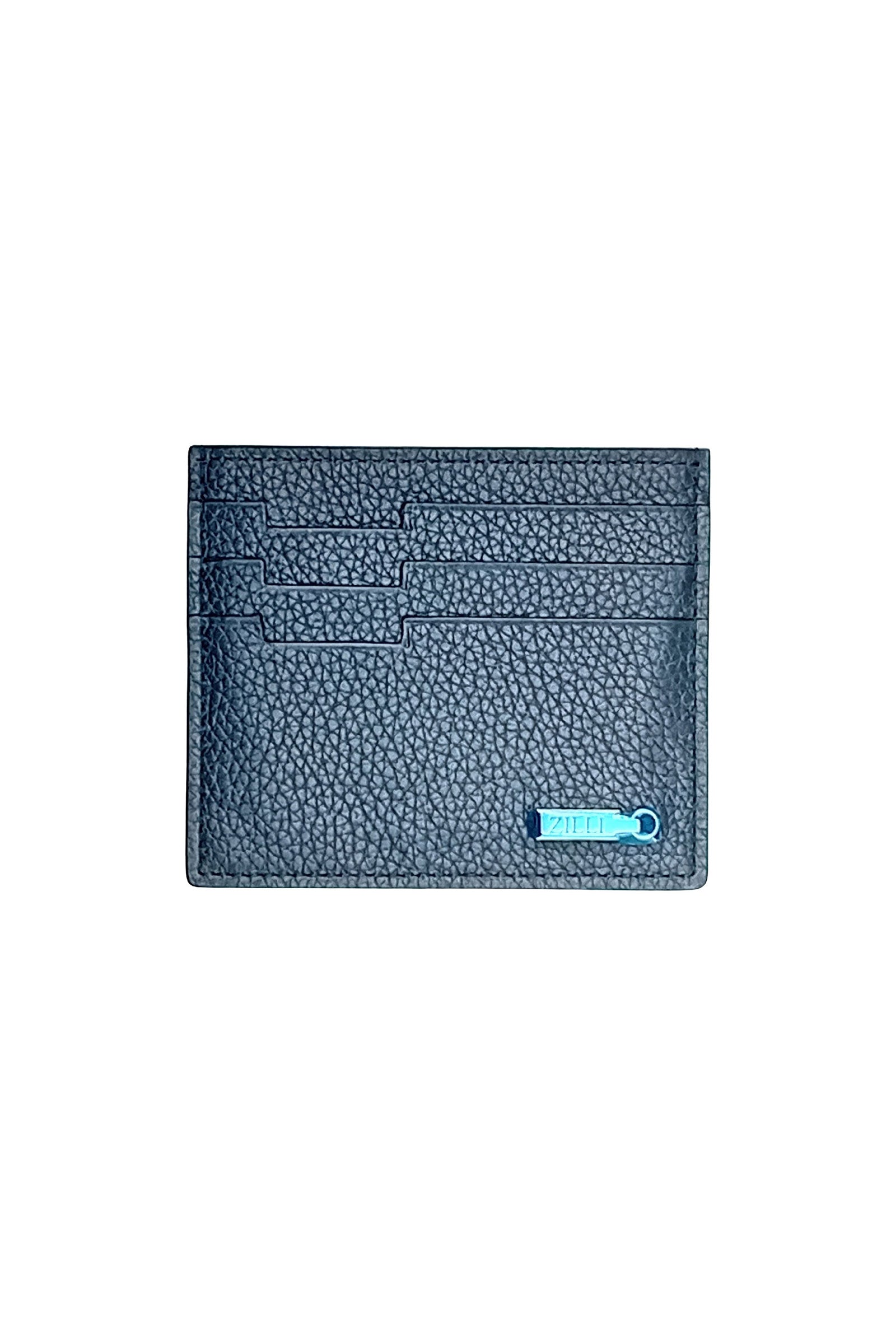 Porte-cartes grainé en cuir - Noir