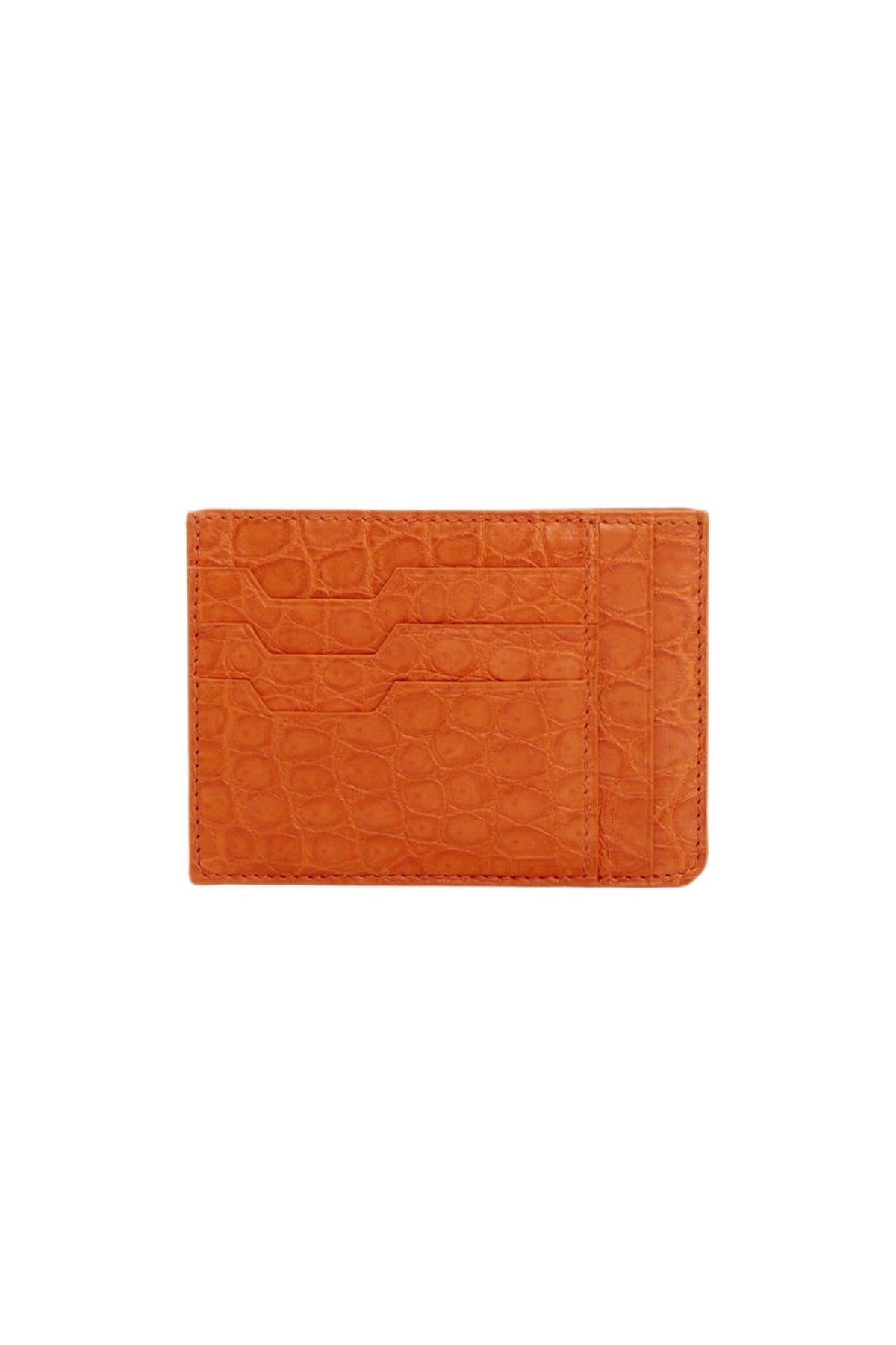 Porte-cartes en cuir précieux - Orange