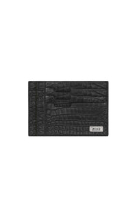 Porte-cartes à motif en cuir exotique - Noir