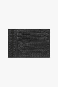 Porte-cartes à motif en cuir exotique - Noir