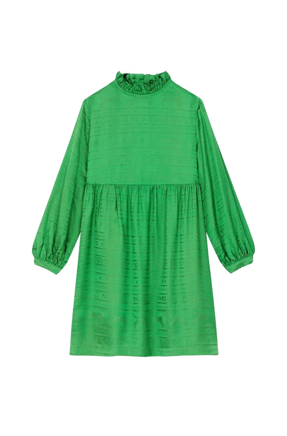 Robe "Jungle Game" en jacquard ton sur ton. - Grass Green