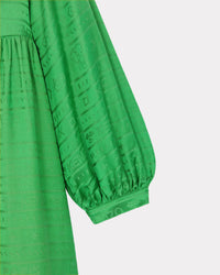 Robe "Jungle Game" en jacquard ton sur ton. - Grass Green