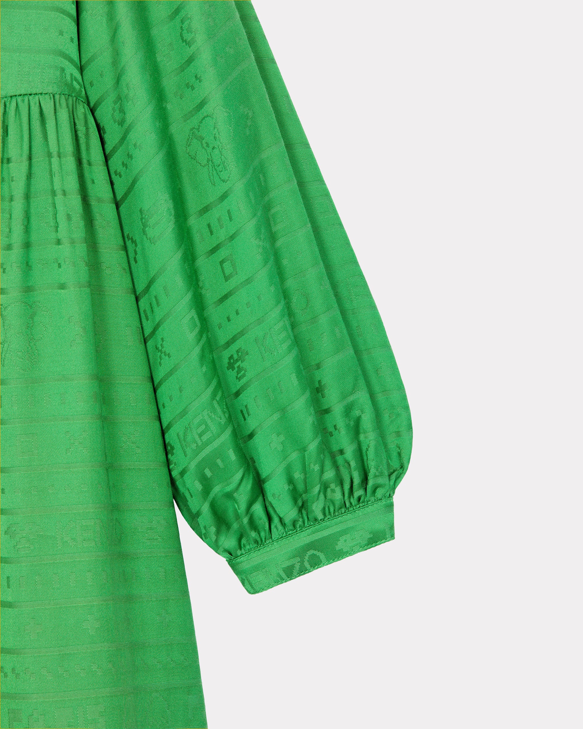 Robe "Jungle Game" en jacquard ton sur ton. - Grass Green