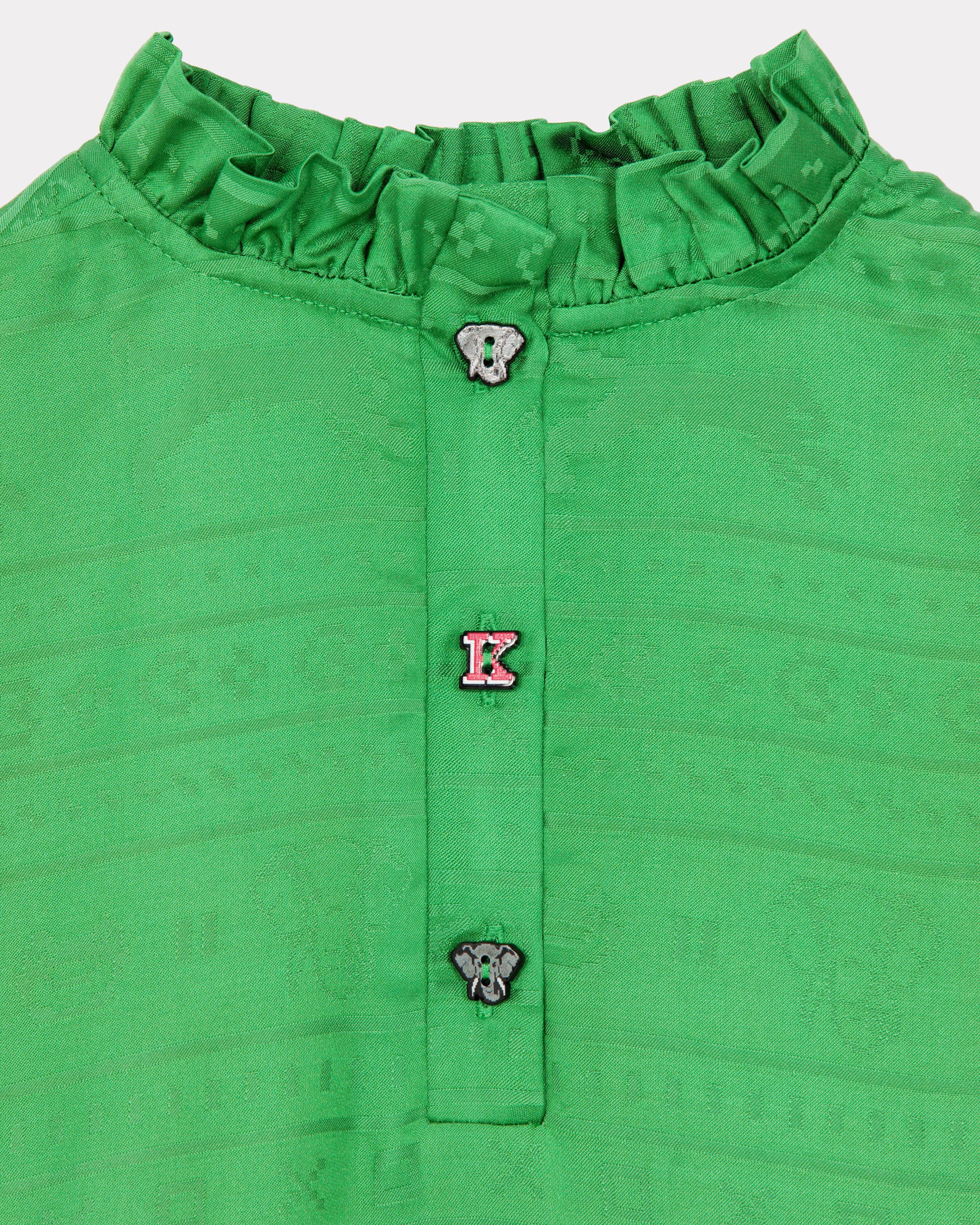 Robe "Jungle Game" en jacquard ton sur ton. - Grass Green