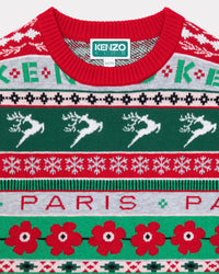Robe pull en tricot jacquard "Festive" - Vermillion