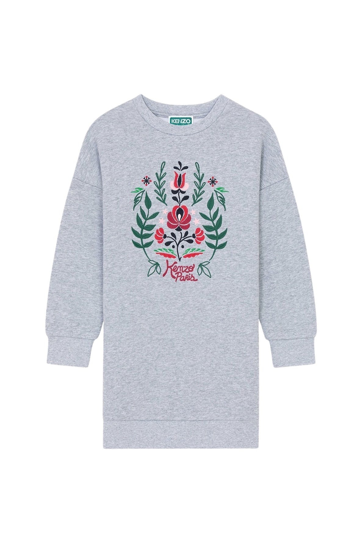Robe molleton gratté en coton "Festive" - Pearl Grey