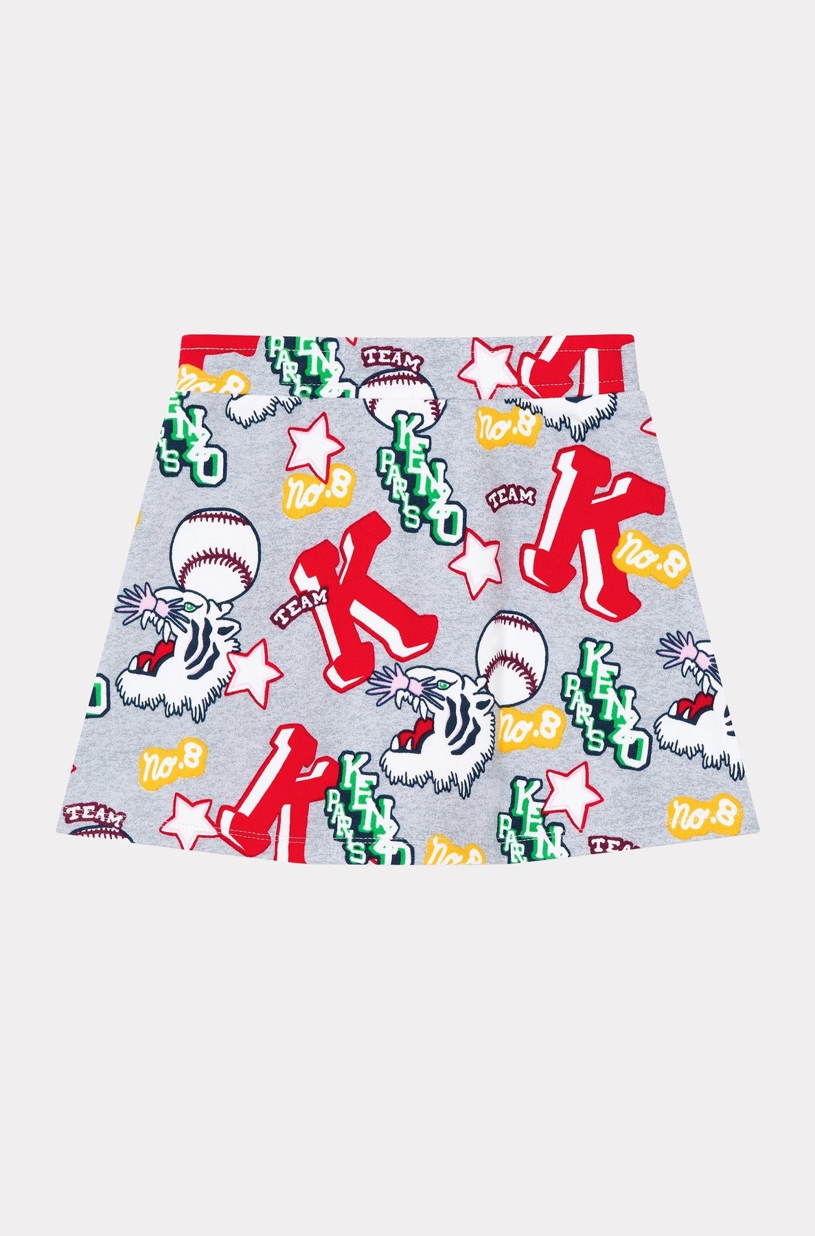 Jupe trapèze Kenzo Club Baseball - Pale Grey