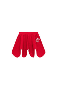 Jupe en velours brodé Festive - Vermillion