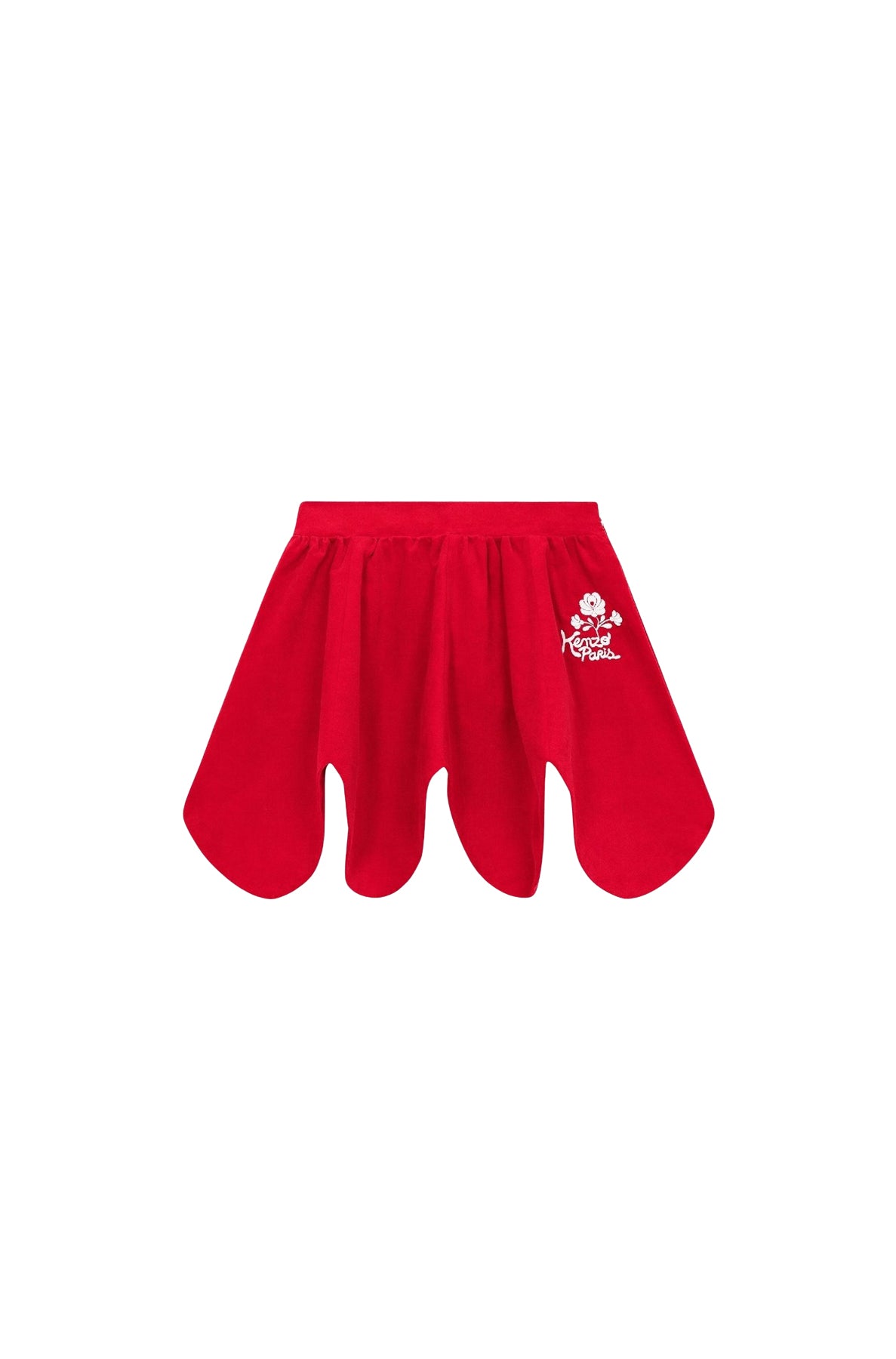 Jupe en velours brodé Festive - Vermillion