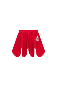 Jupe en velours brodé "Festive" - Vermillion