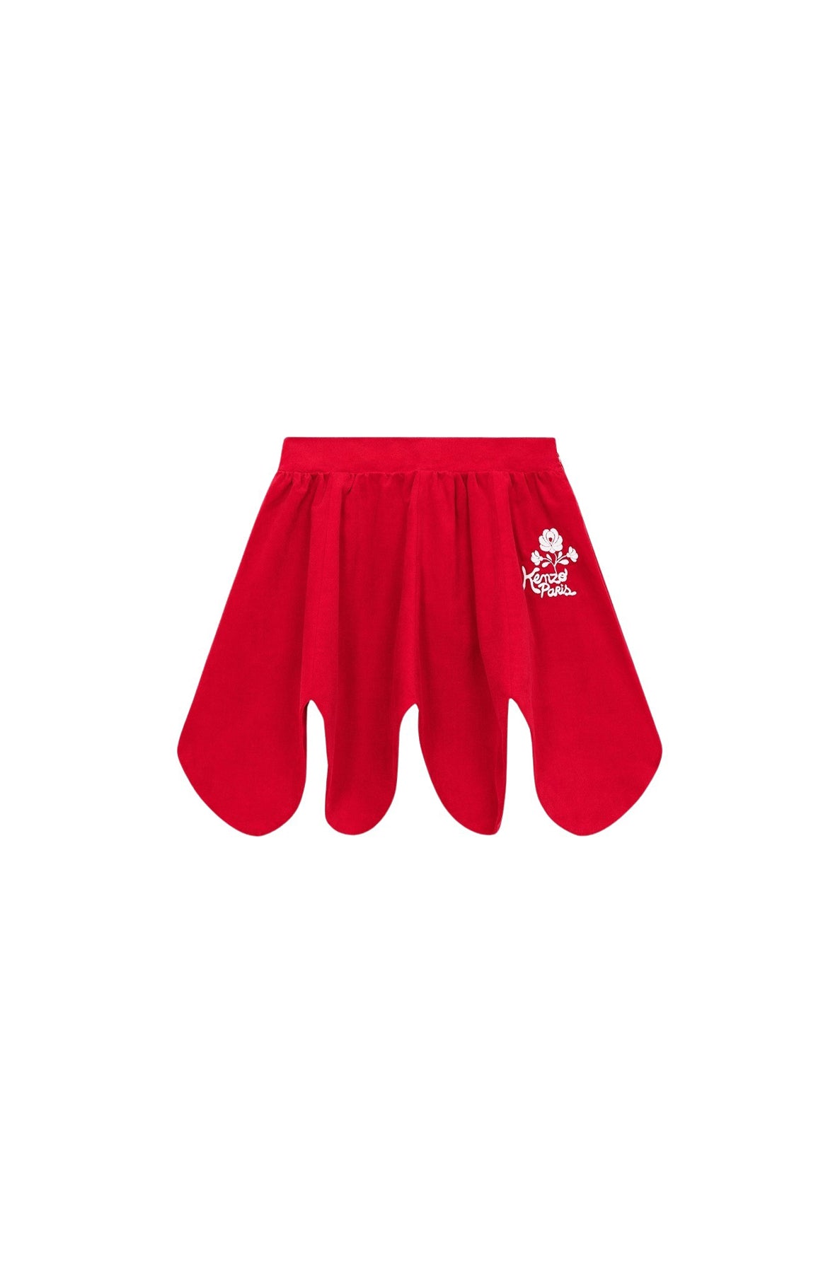 Jupe en velours brodé "Festive" - Vermillion