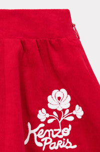 Jupe en velours brodé Festive - Vermillion