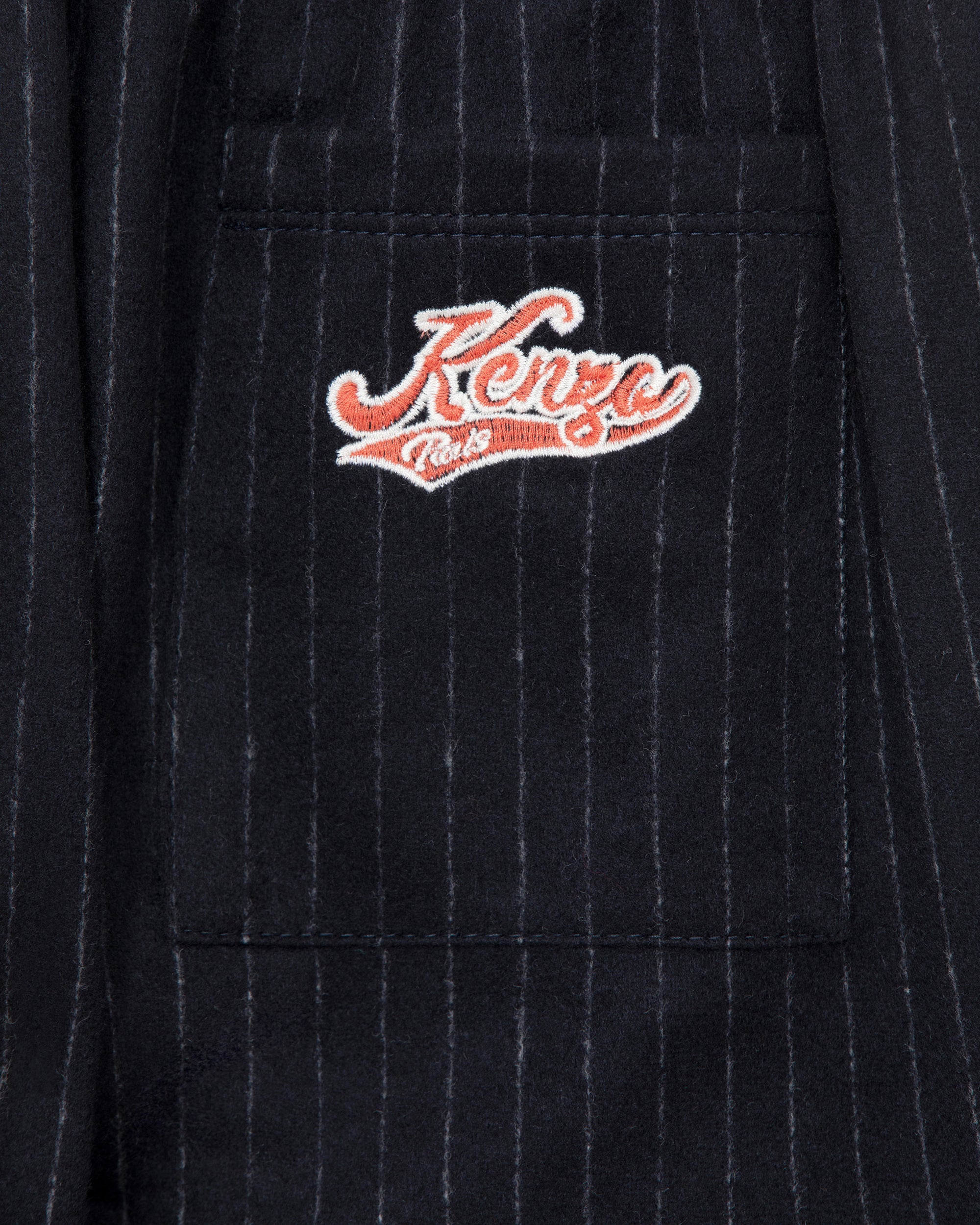 Kenzo Club Baseball Stripe Trousers in wool - Deep Sea Blue